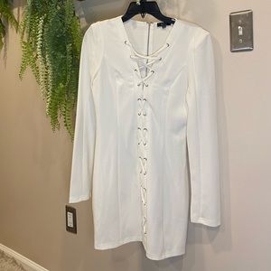 White Privy Lace Up Dress